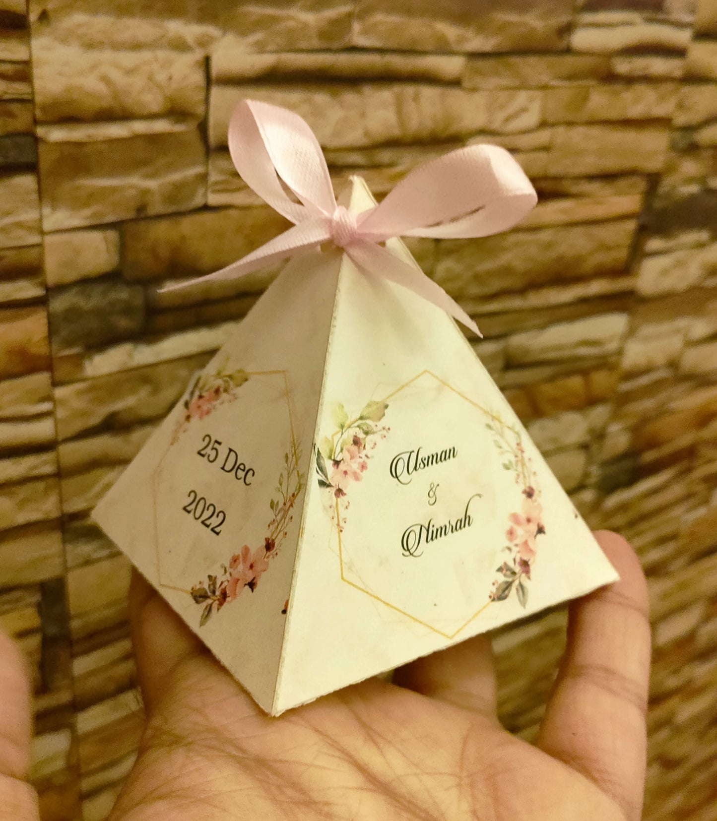 Customized Triangular Favour Boxes - Wedding Cards & Favour Boxes