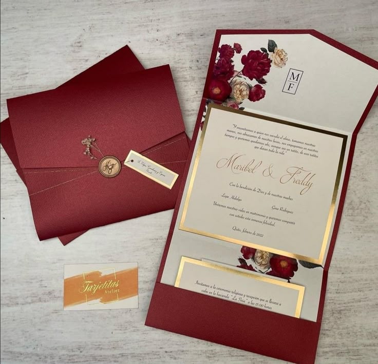 three fold wedding invitations | Maroon and golden wedding Cards Pakistan