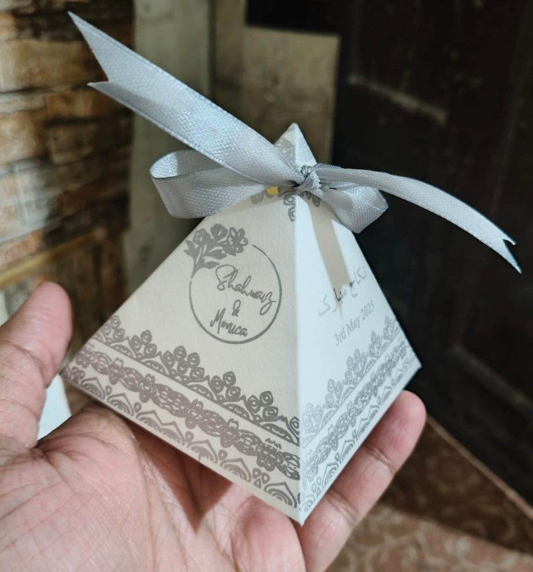 Silver color printing Favour Boxes