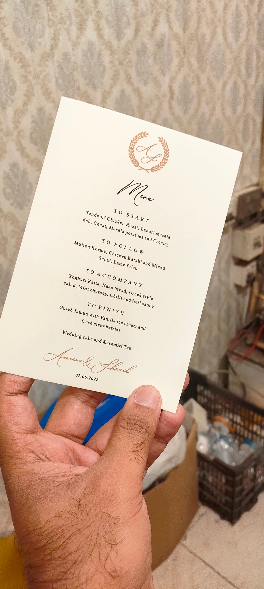 Menu Card Maker Pakistan | Wedding menu Card