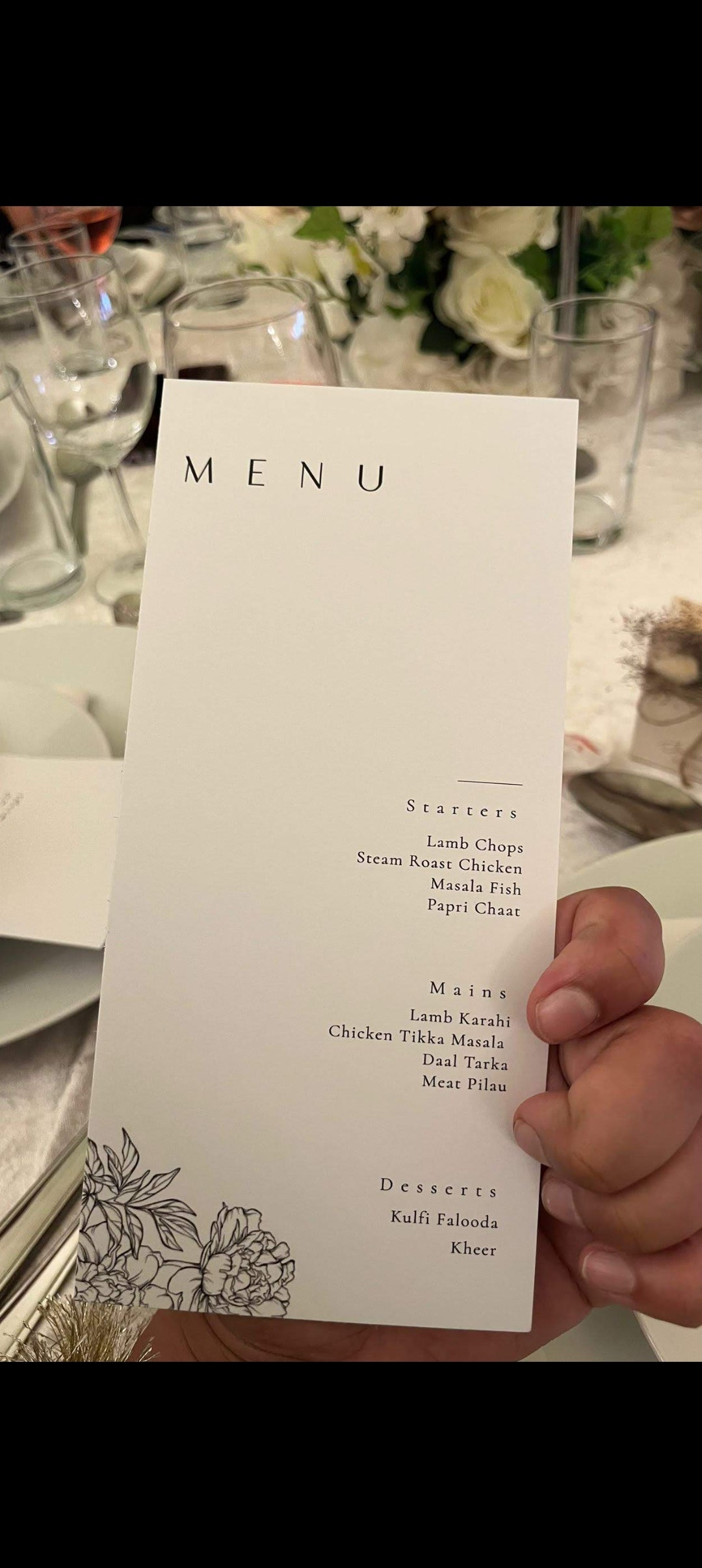 Menu Card Maker Pakistan | Wedding menu Card