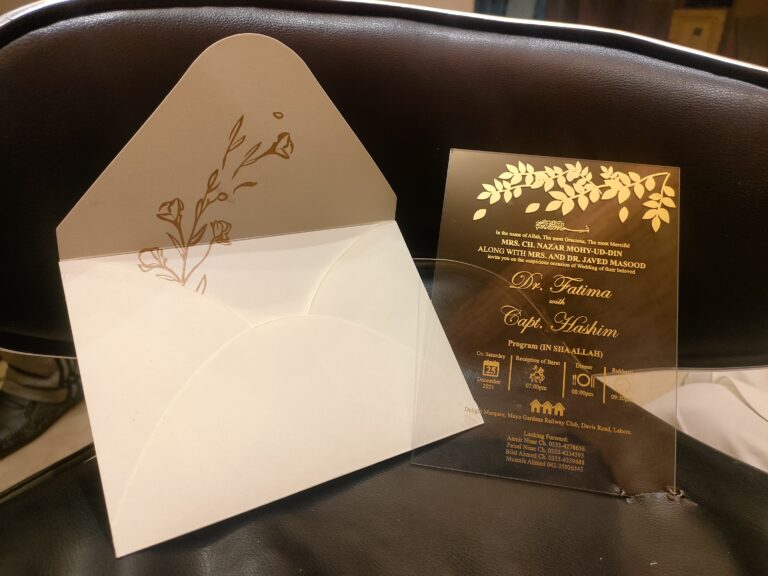 Simple Elegant Acrylic Wedding Cards Pakistan - Wedding Cards & Favour Boxes