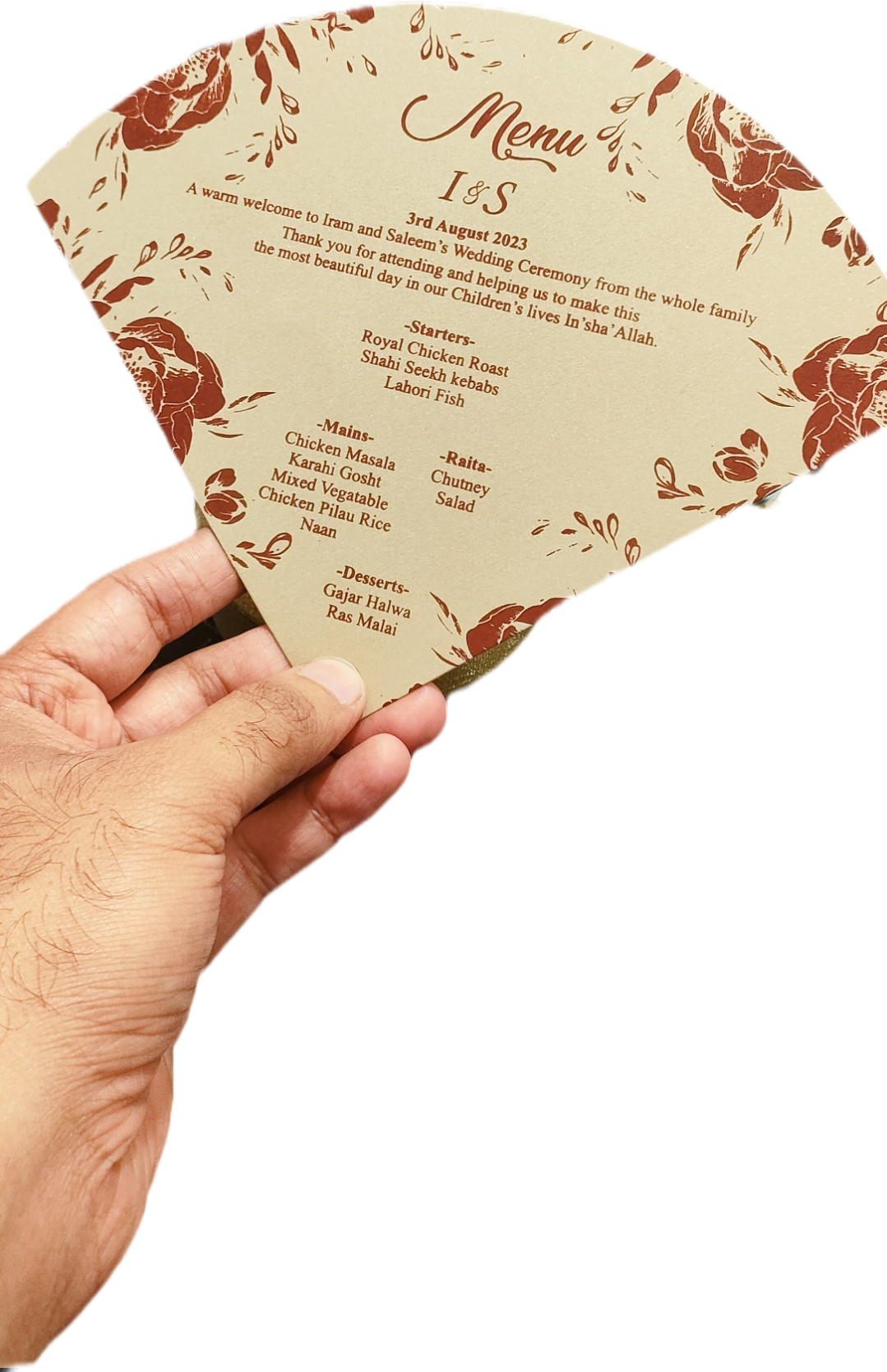 Menu Card Maker Pakistan | Wedding menu Card