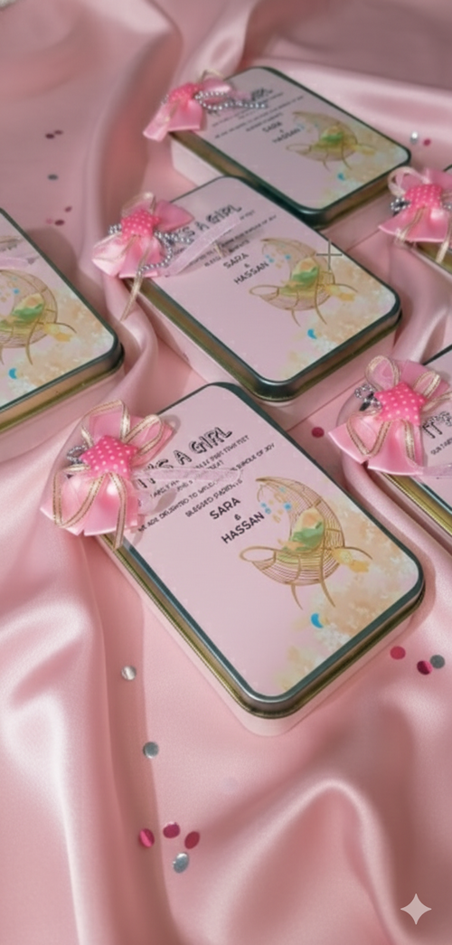 announcement boxes for baby girl 