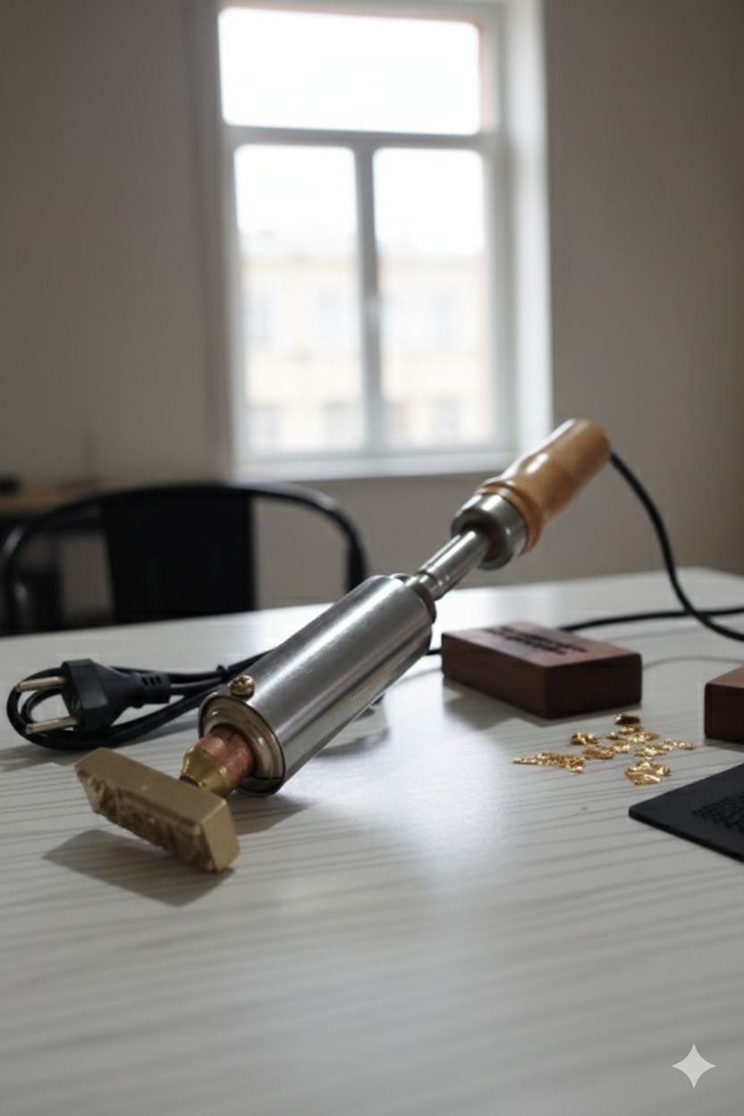 Soldering iron leather stamp
