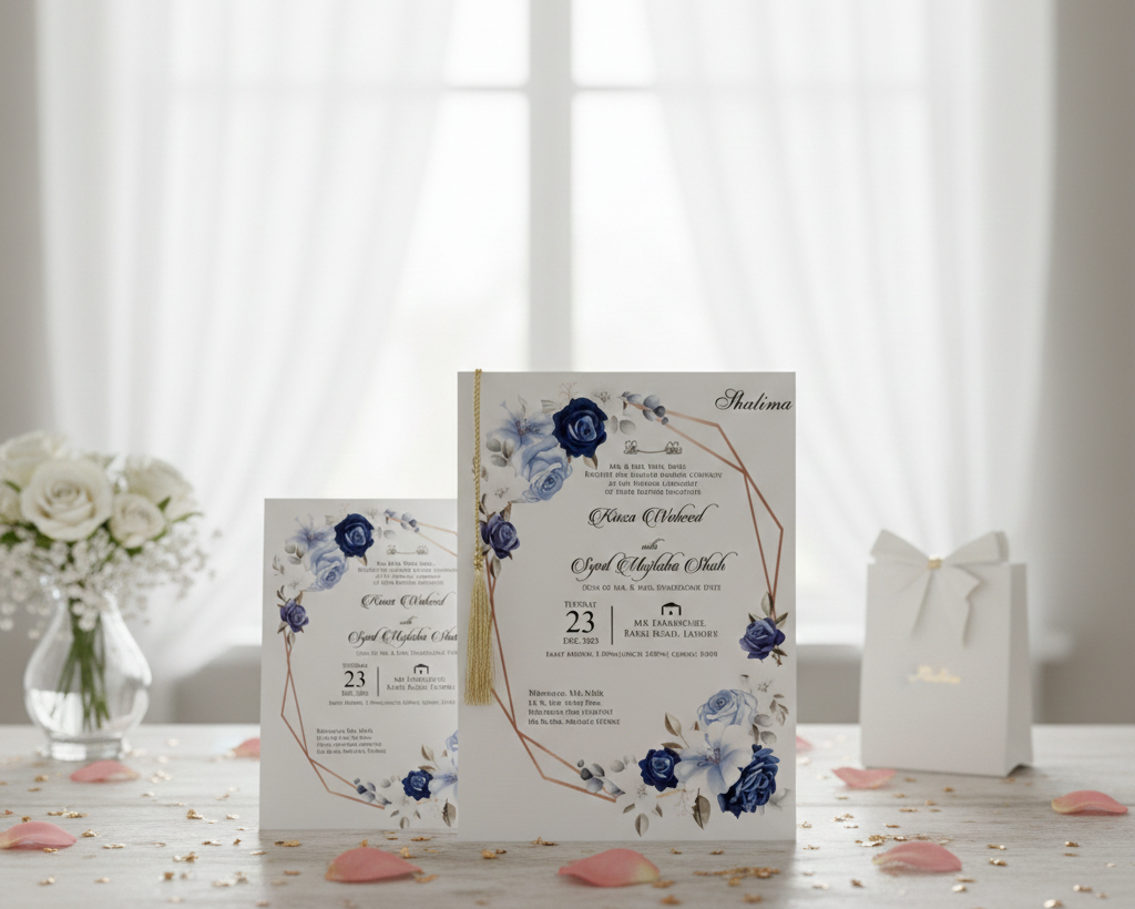 Luxury-Shalima-Wedding-Invitation-Blue-Floral-Design-with-Gold-Tassel