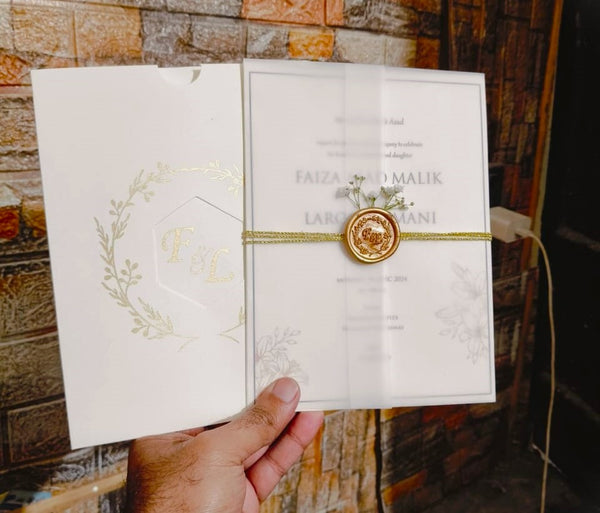 Wedding Cards with customized wax stamp 