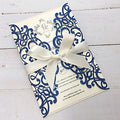 Blue Laser cut wedding Cards Pakistan - Wedding Cards & Favour Boxes