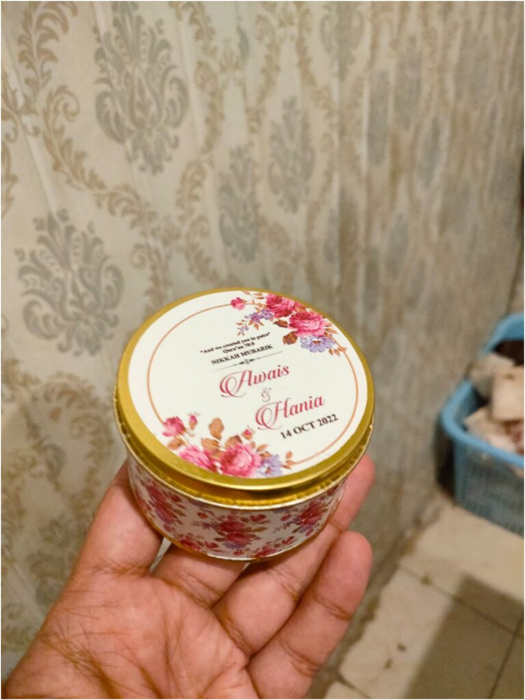 Golden tin box Pakistan