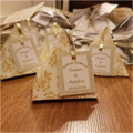 Triangle Wedding Box with customized name tag - Wedding Cards & Favour Boxes