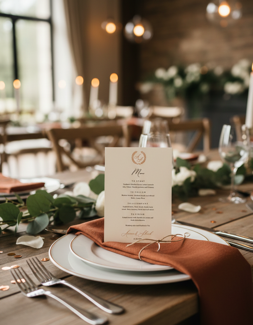 wedding menu card