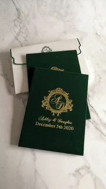 Top Sale wedding cards | Green Velvet Wedding Cards
