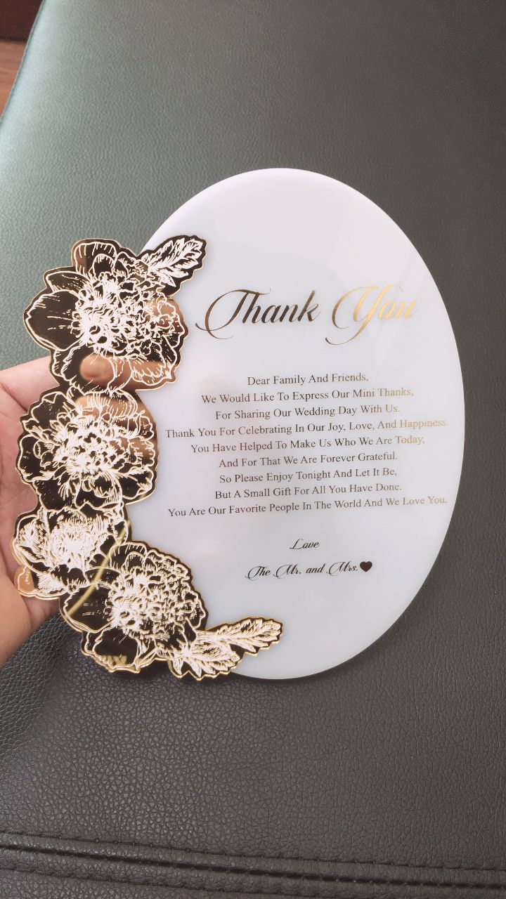 Golden Acrylic Menu Card