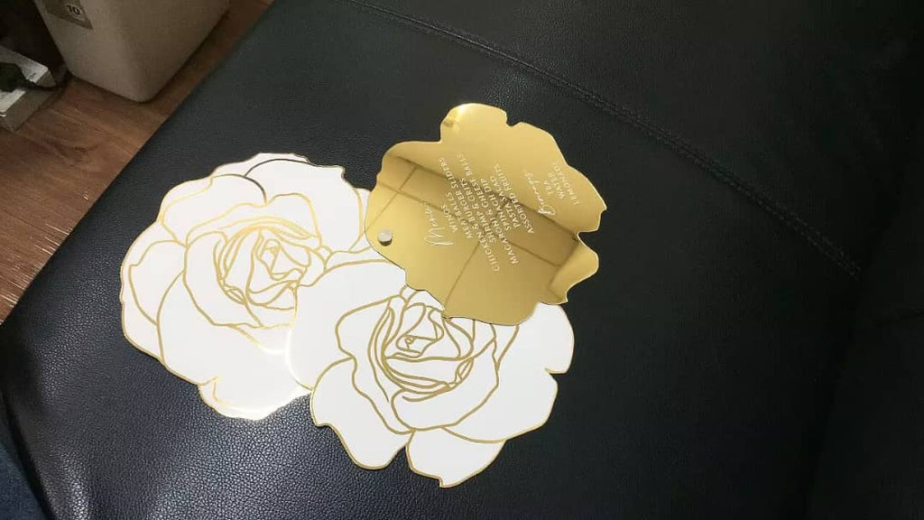 Golden Acrylic Menu Card