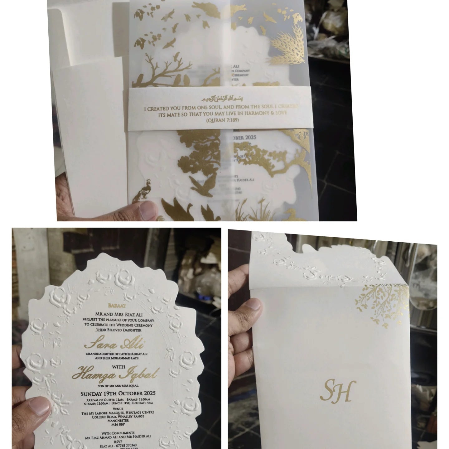 embossed wedding invitations Pakistan 