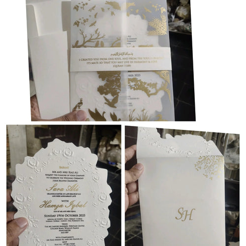 embossed wedding invitations Pakistan 