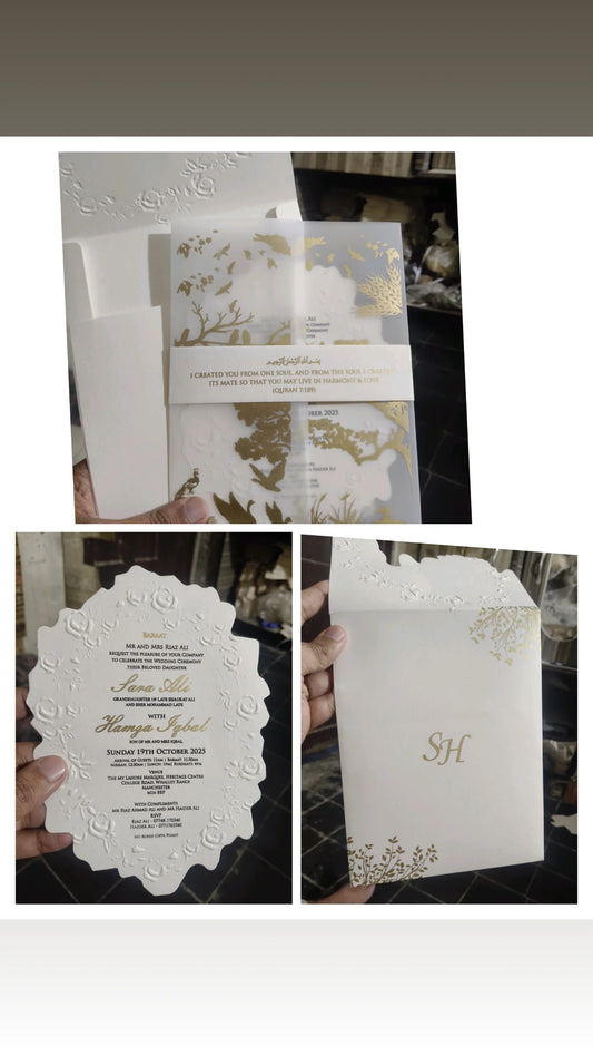 embossed wedding invitations Pakistan 