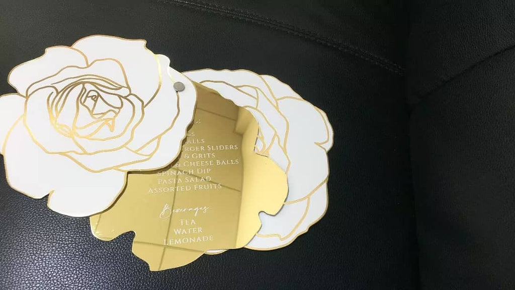 Golden Acrylic Menu Card