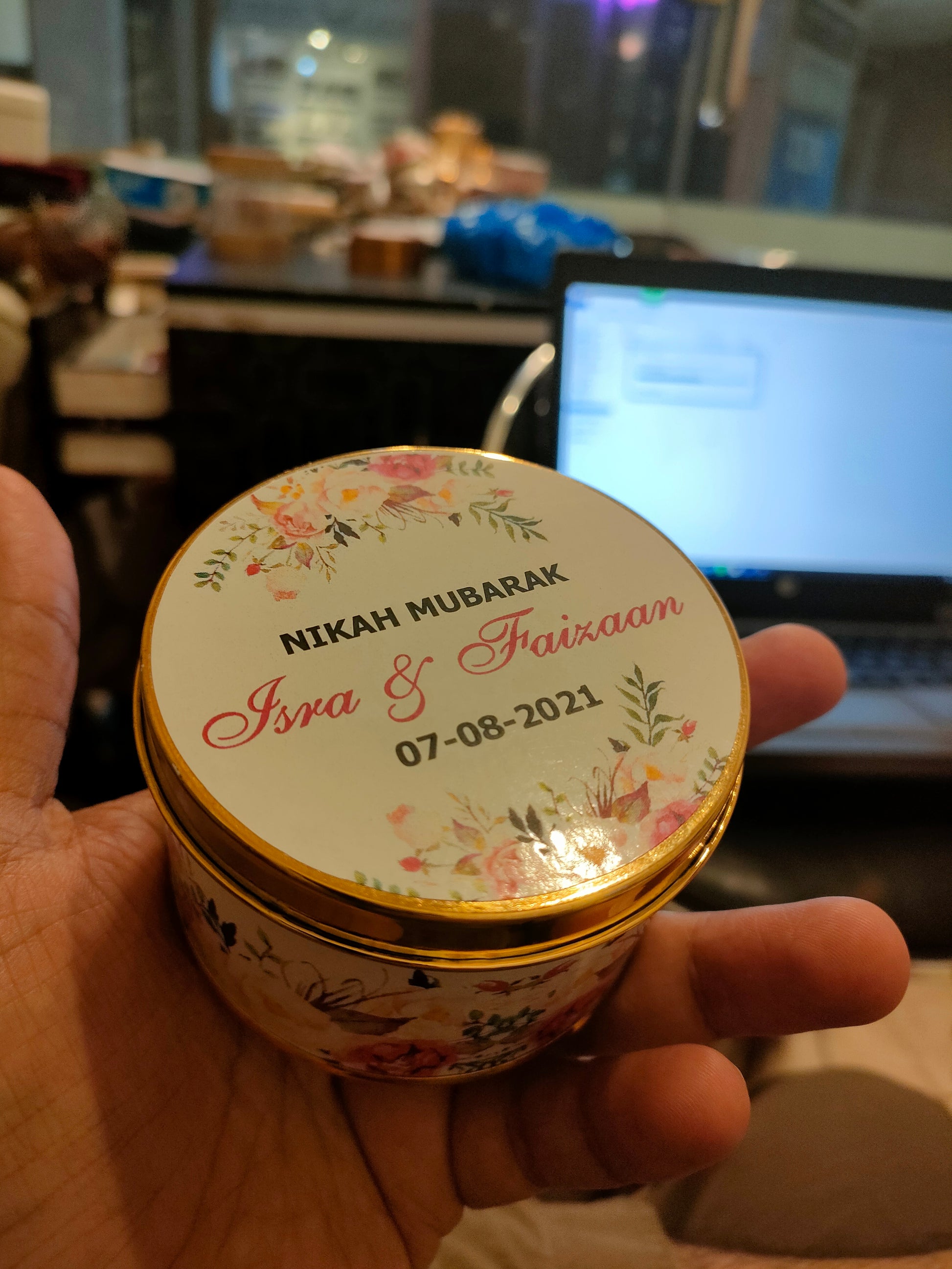 Tin Box 3 inches and 2 inches heigh - Wedding Cards & Favour Boxes